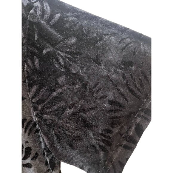 Bentley Burnout Floral Top 1X Black Whimsigoth Boho Western Goth Grunge Classic - Picture 4 of 10